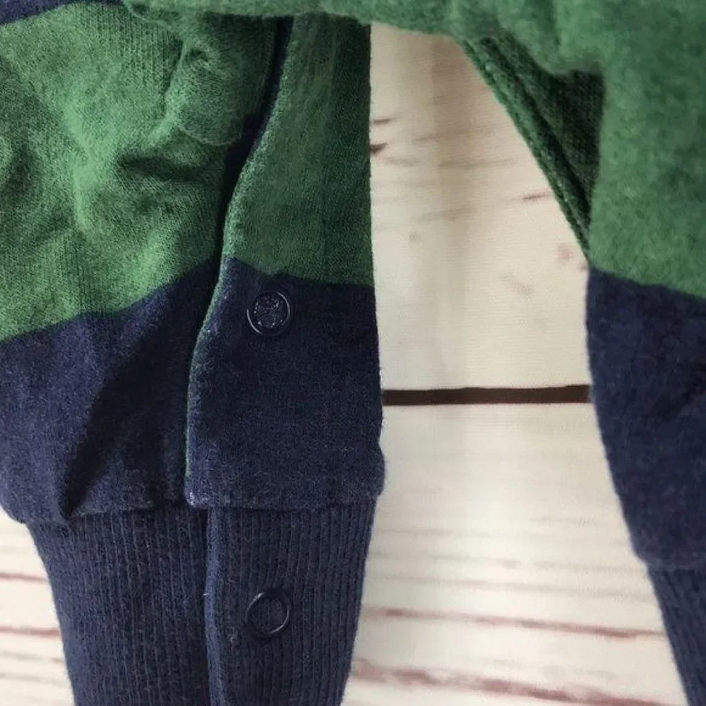 Carter’s Boys Blue‎ & Green Striped footed outfit
